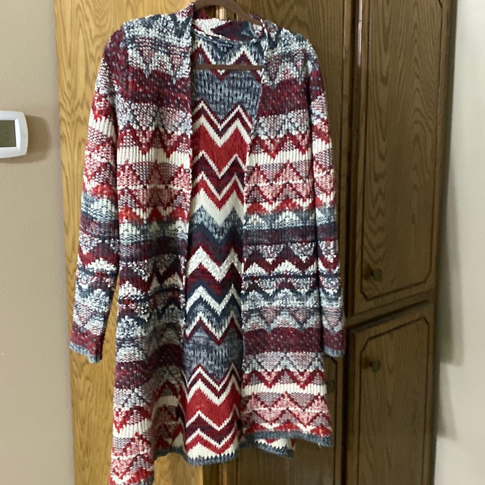 Woven multicolored sweater